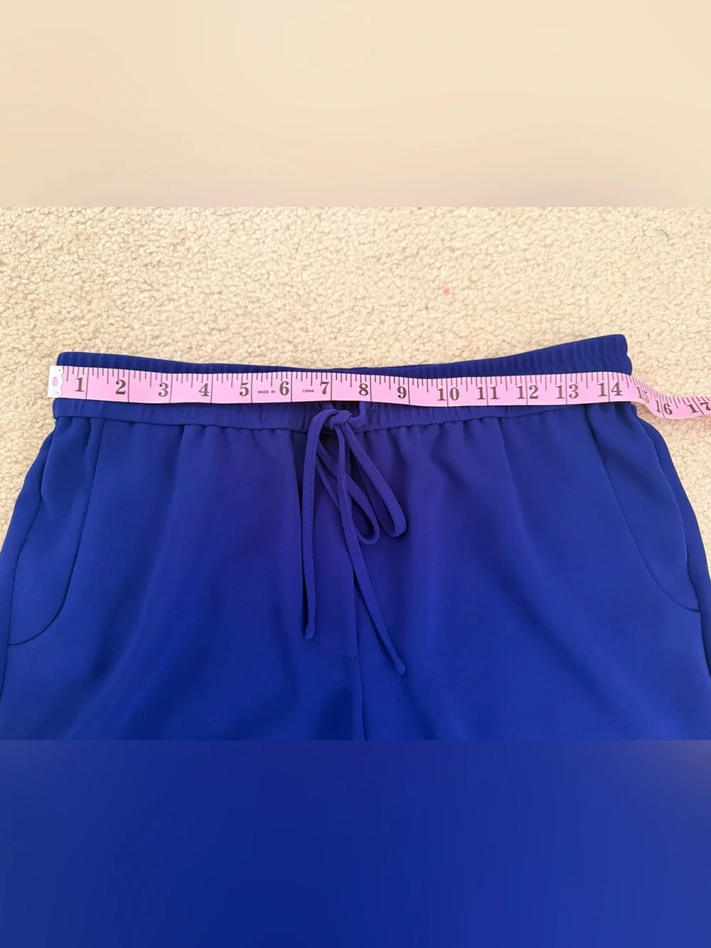 NEW J Crew Cobalt Blue Elastic Drawstring Pants Mid Rise Crepe, Size 4